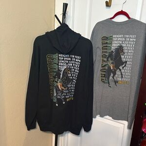Men's Black and Gray Graphic Hoodie and Shirt